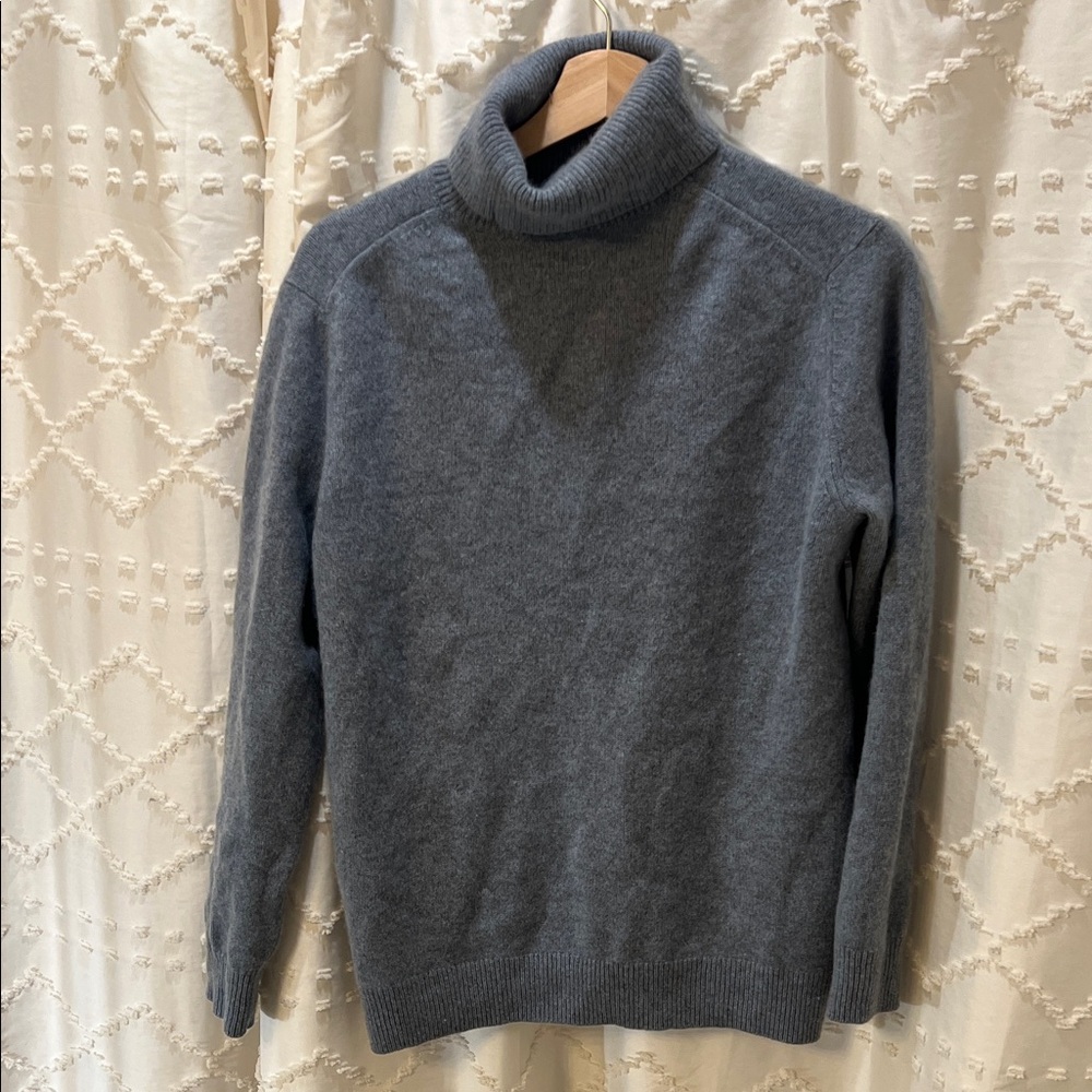 COS Blue Cashmere Turtleneck Sweater